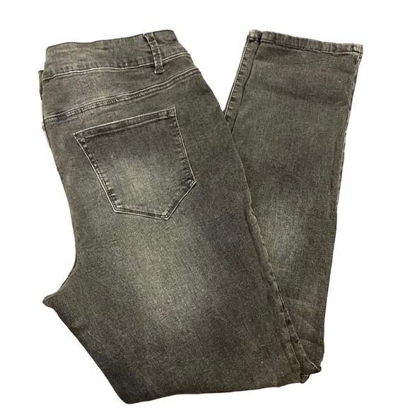 Maurices‎ Women Jeans 18 Reg Faded Black Denim Straight Leg Stretch Rockabilly - Picture 5 of 11